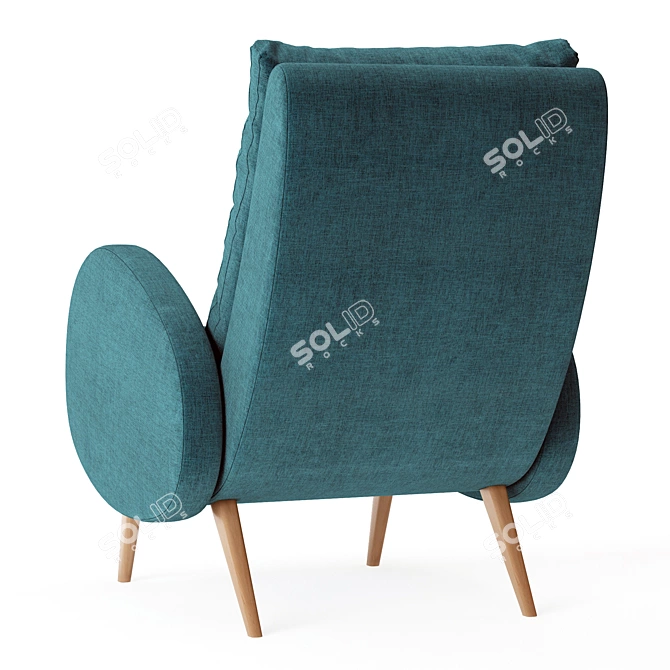 Elegant Baltic Chair with Wood Legs 3D model image 4