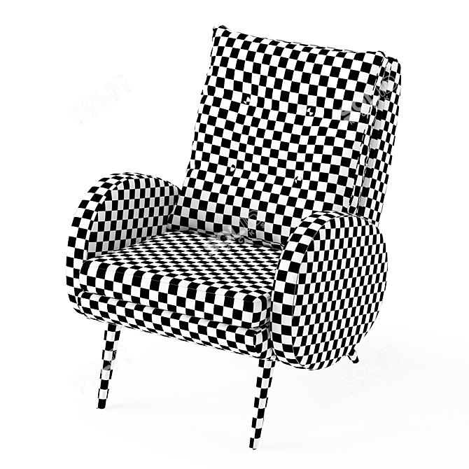 Elegant Baltic Chair with Wood Legs 3D model image 6