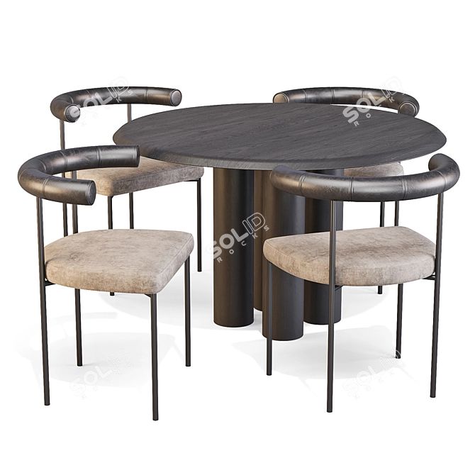 Modern Scandinavian Dining Set "Islets & Kashmir 3D model image 1