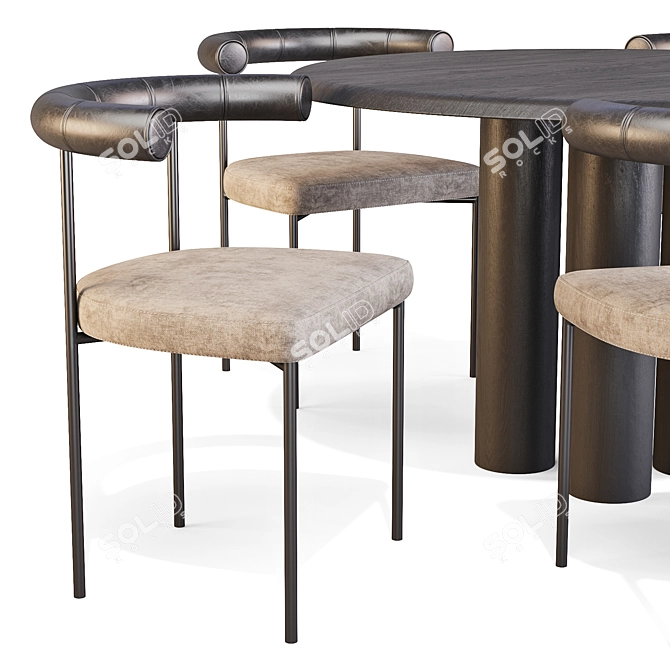 Modern Scandinavian Dining Set "Islets & Kashmir 3D model image 2