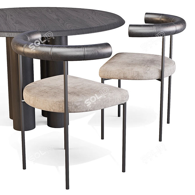 Modern Scandinavian Dining Set "Islets & Kashmir 3D model image 3