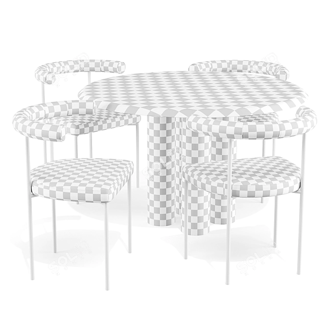 Modern Scandinavian Dining Set "Islets & Kashmir 3D model image 4