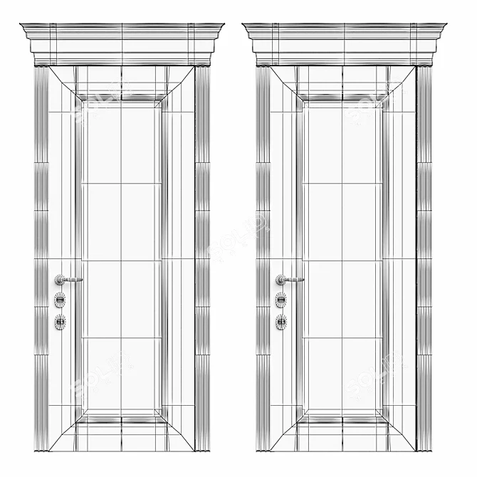 Vintage Verona Entrance Door 3D model image 4