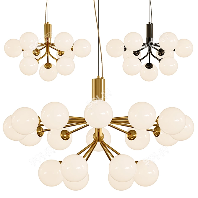 Sleek Danna Chandelier, Vray & Corona 3D model image 1