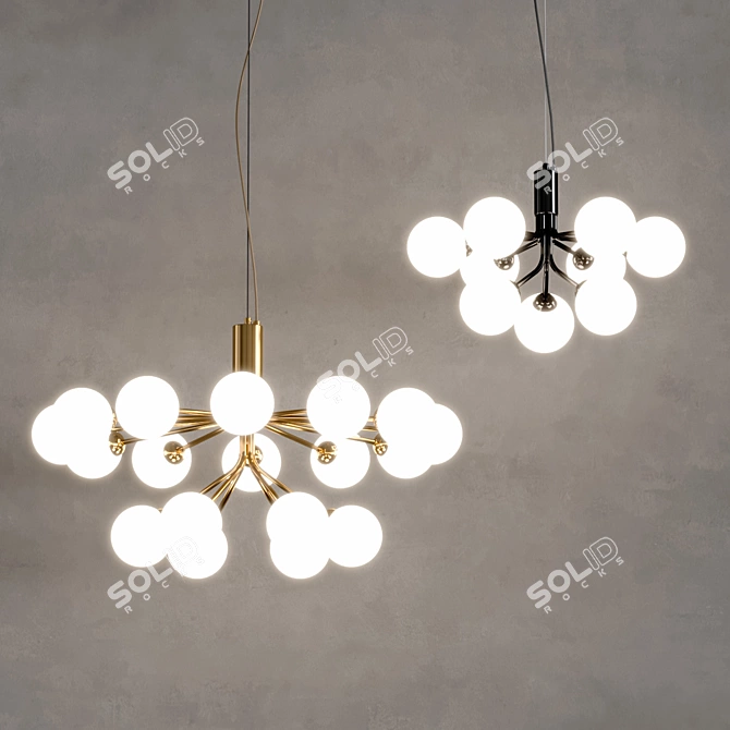 Orion Globe 4 Chandelier Pendant 3D model image 2