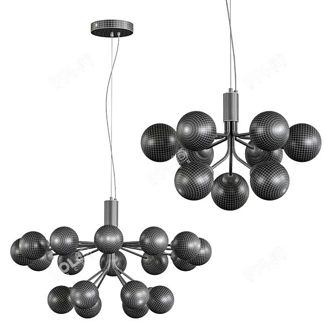 Orion Globe 4 Chandelier Pendant 3D model image 3