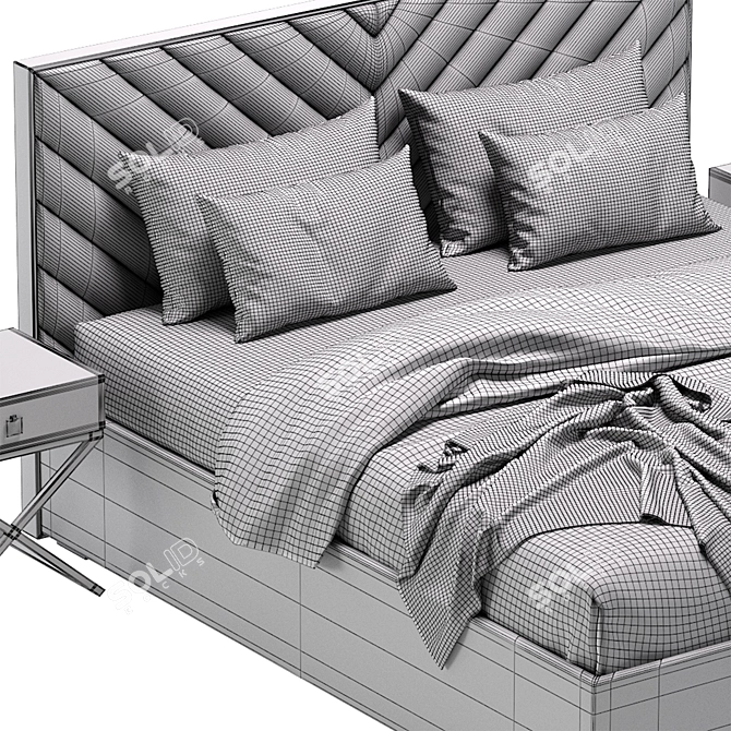 Luxury Perris Bed Design 3D model image 4