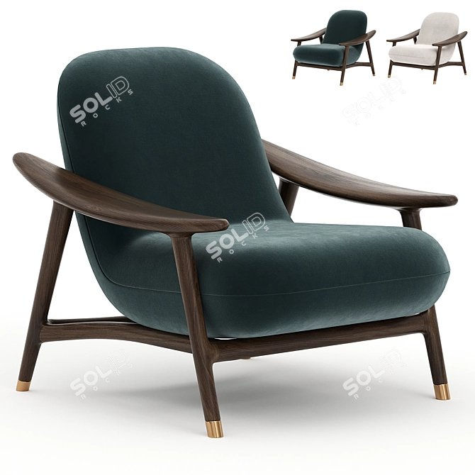 Modern Gaia Armchair 3D Model 3D model image 1