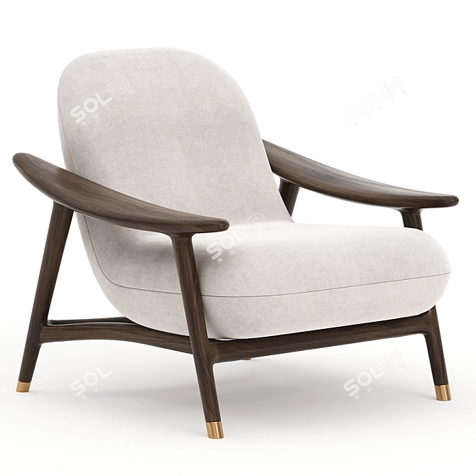 Modern Gaia Armchair 3D Model 3D model image 2