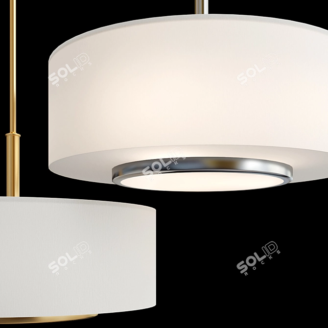 Modern Silk Pendant Light Fixture 3D model image 2