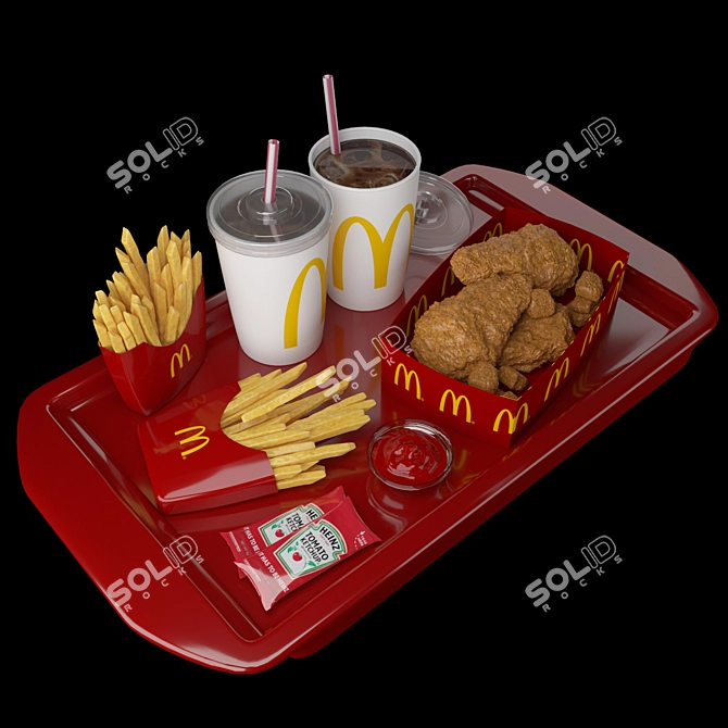 Mcdonald's Food Tray 3D Model 3D model image 3