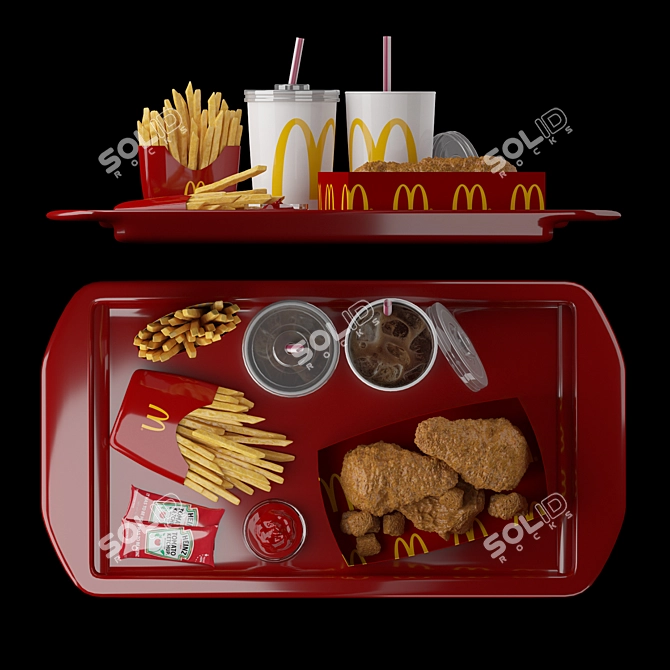 Mcdonald's Food Tray 3D Model 3D model image 5