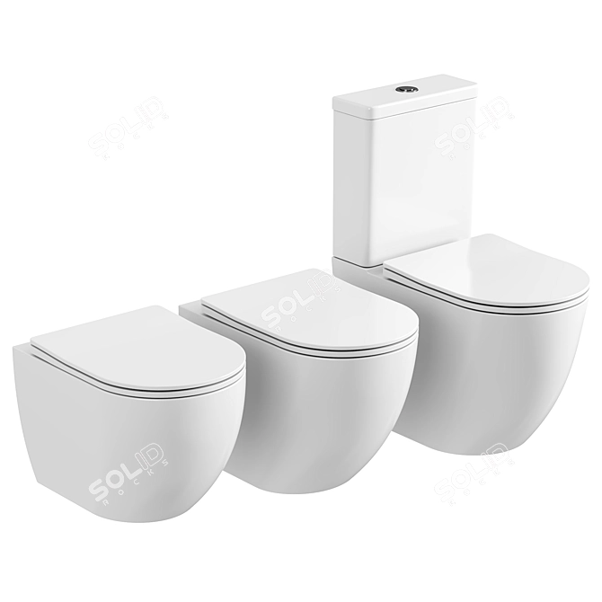 Ceramica Nova MIA Toilet Set 3D model image 1