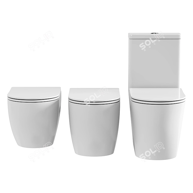 Ceramica Nova MIA Toilet Set 3D model image 2