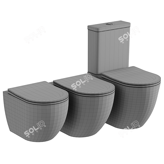 Ceramica Nova MIA Toilet Set 3D model image 3