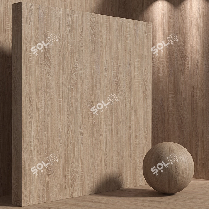 Seamless Oak Wood Material Set 3D model image 2