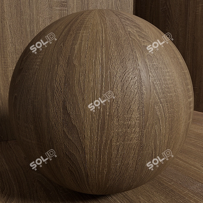 Seamless Oak Wood Material Set 3D model image 4