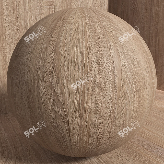 Seamless Oak Wood Material Set 3D model image 5
