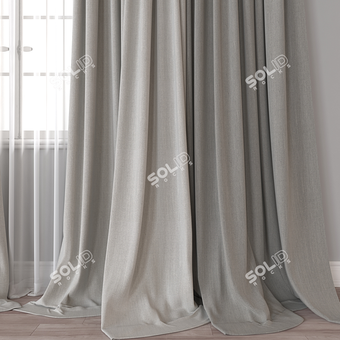 Versatile 3D Curtain Model - Vray, Corona 3D model image 2