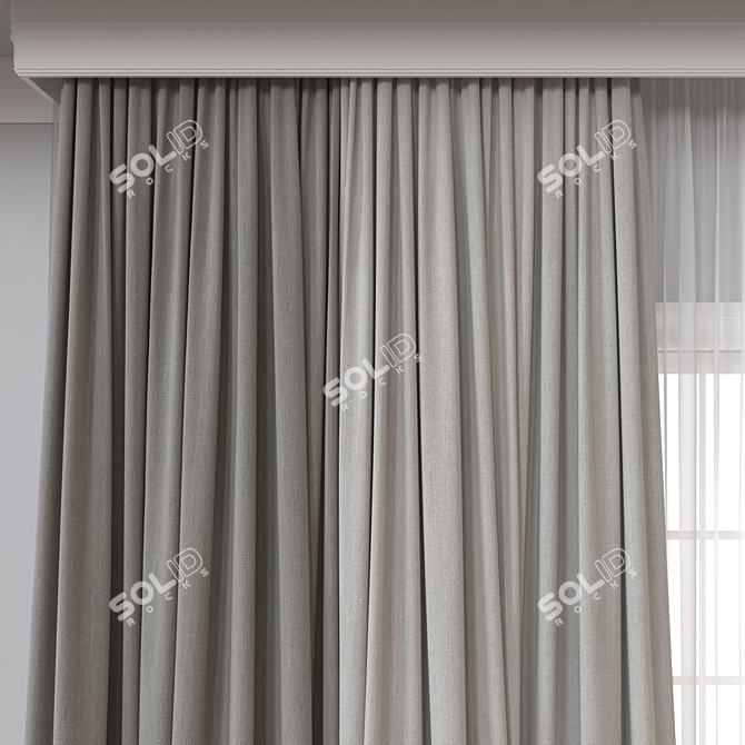 Versatile 3D Curtain Model - Vray, Corona 3D model image 3