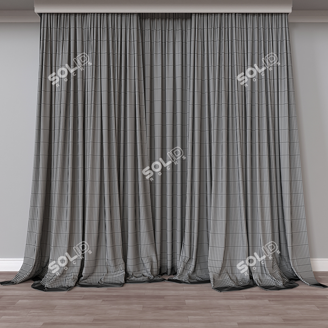 Versatile 3D Curtain Model - Vray, Corona 3D model image 4