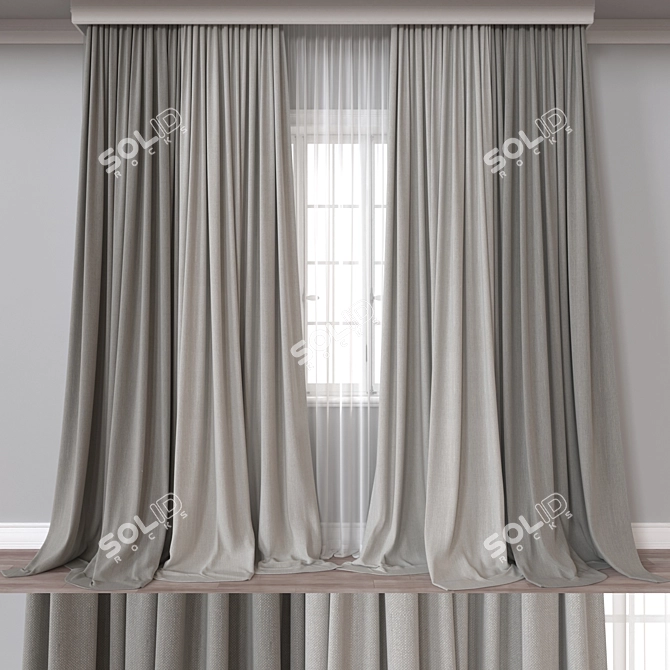 Versatile 3D Curtain Model - Vray, Corona 3D model image 5