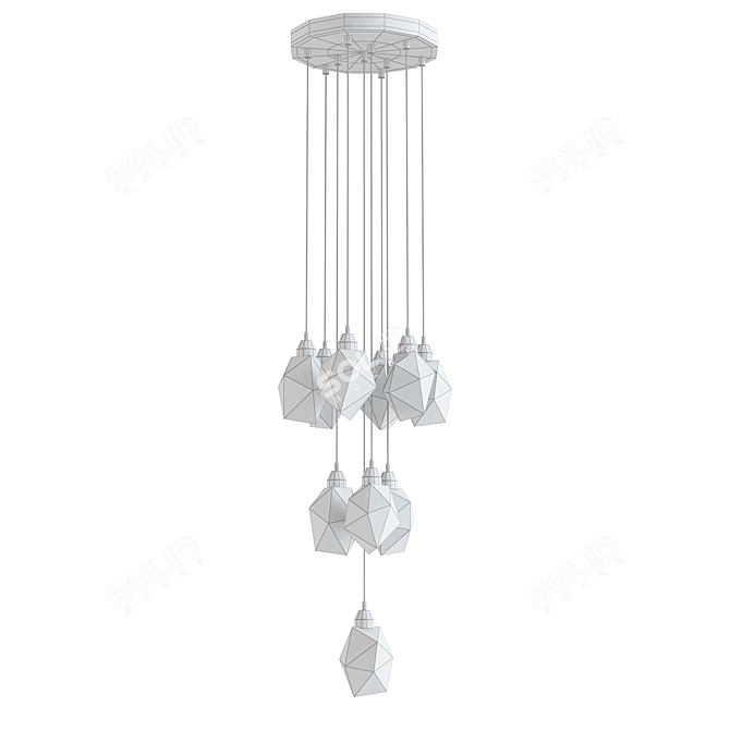 Diamond Crystal Chandelier Staircase Luxury 3D model image 2