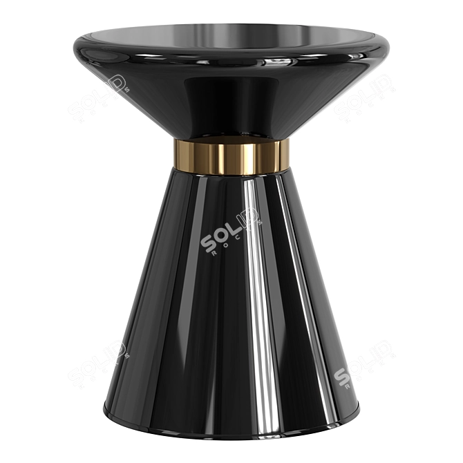 Contemporary Black Glass Side Table 3D model image 1