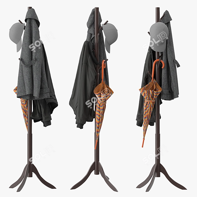 Versatile Coat Rack Stand 3D model image 1