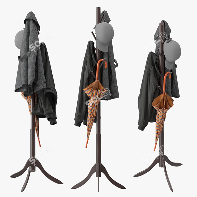 Versatile Coat Rack Stand 3D model image 2