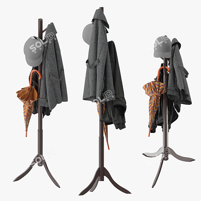 Versatile Coat Rack Stand 3D model image 3