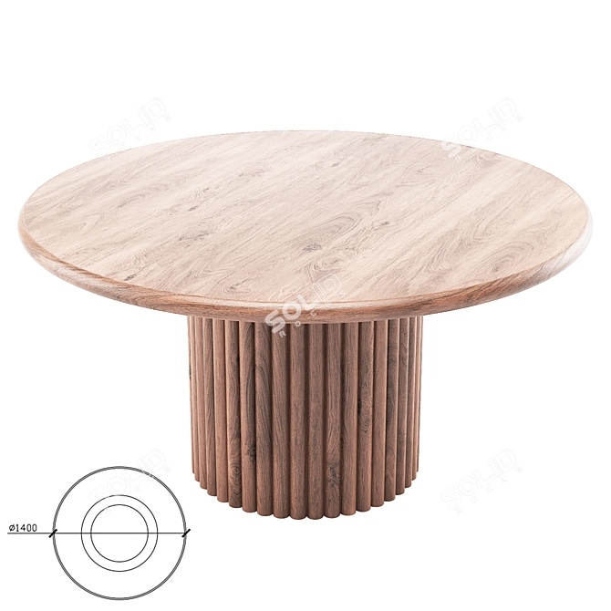 Scalloped Jewel Meals Table 02 3D model image 1