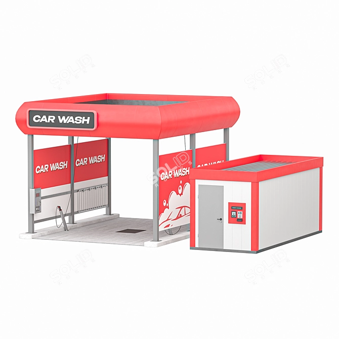 Self-Service Car Wash 3D model image 2