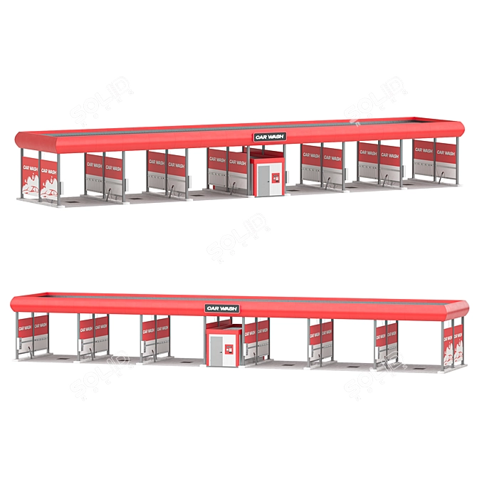 Self-Service Car Wash 3D model image 3