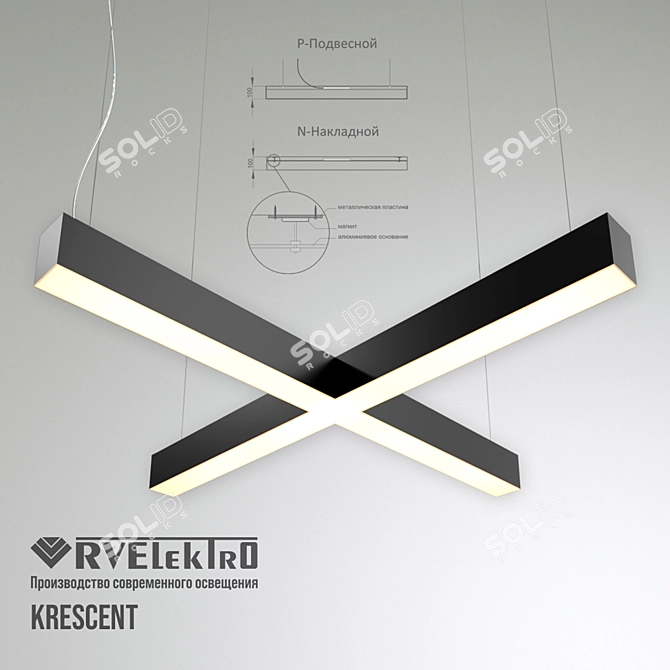 KRESCENT LED Cross Light 3D model image 3