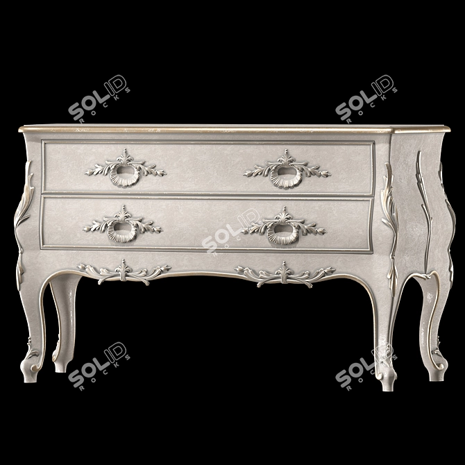 Italian Designer Ivory Nightstand 3D model image 2