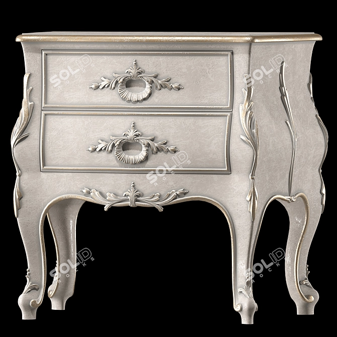 Italian Designer Ivory Nightstand 3D model image 3