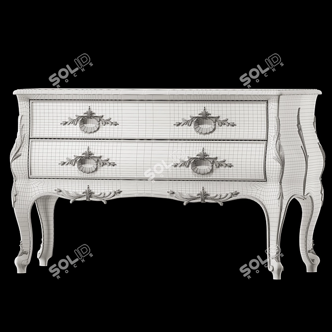 Italian Designer Ivory Nightstand 3D model image 4