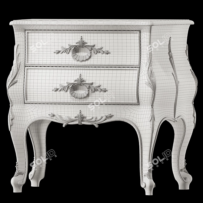 Italian Designer Ivory Nightstand 3D model image 5