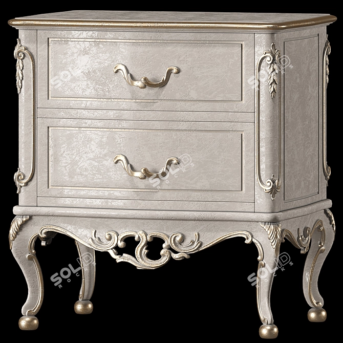 Italian Designer Nightstand and Dresser 3D model image 3