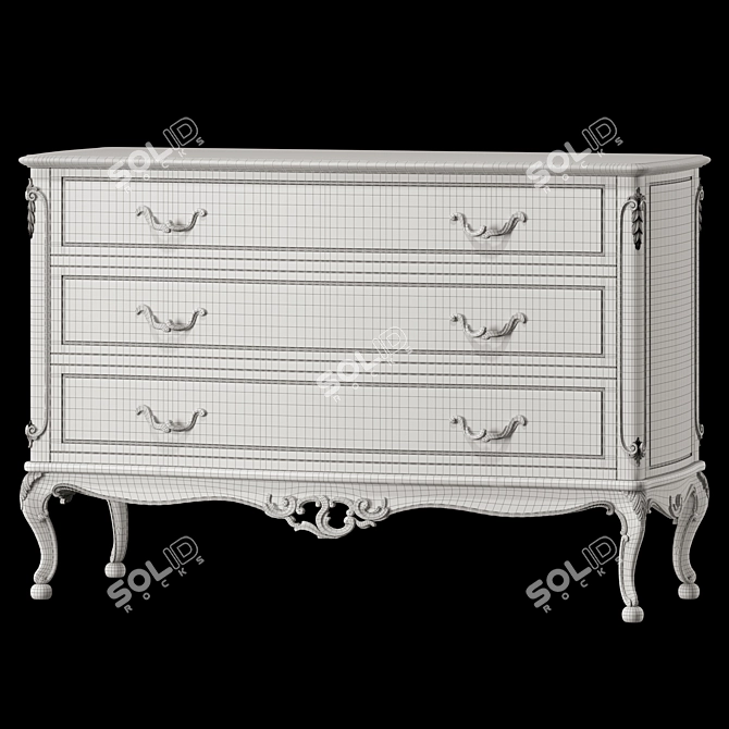 Italian Designer Nightstand and Dresser 3D model image 4