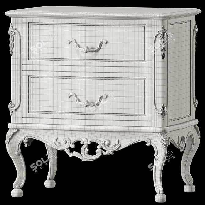 Italian Designer Nightstand and Dresser 3D model image 5