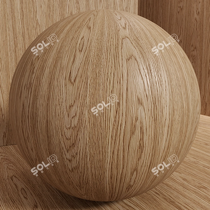 Seamless Oak Wood Material Set 3D model image 2