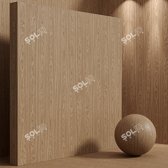 Seamless Oak Wood Material Set 3D model image 4