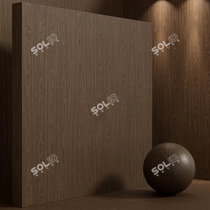 Seamless Oak Wood Material Set 3D model image 5