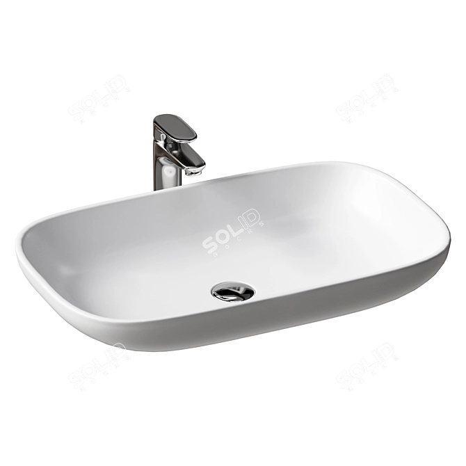 Zephyr Countertop Wash Basin BD-X10-701-WH 3D model image 1