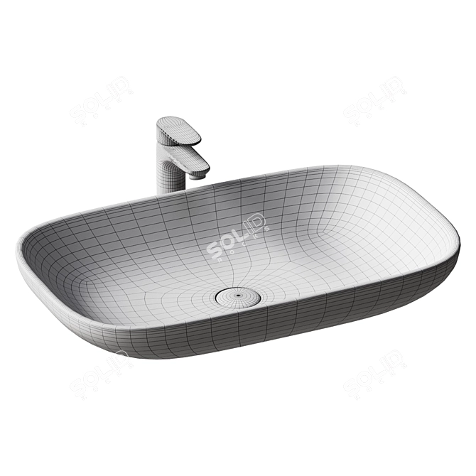 Zephyr Countertop Wash Basin BD-X10-701-WH 3D model image 2