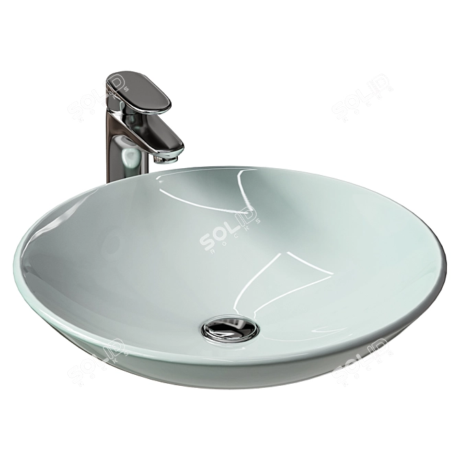 Frosted Glass Wash Basin - Ischia 3D model image 1