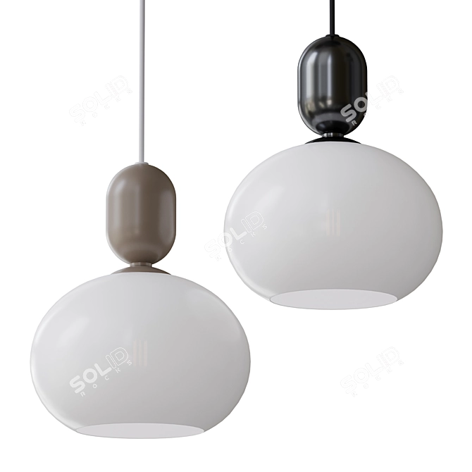 Contemporary Frosted Glass Pendant Light 3D model image 1