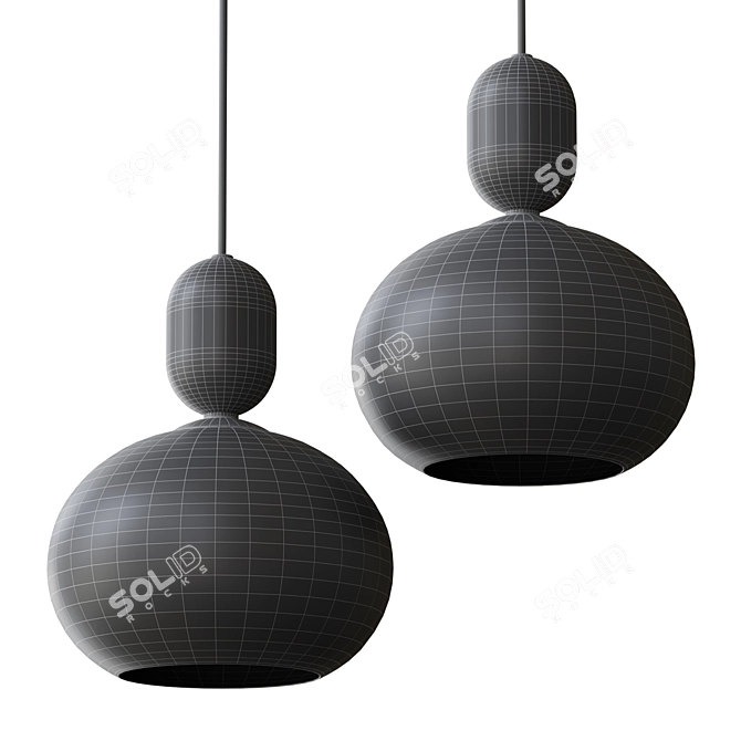 Contemporary Frosted Glass Pendant Light 3D model image 2